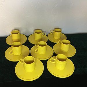 VTG Set of 8 Stackable Cups & Saucers by Prod. Paraphernalia Milano Per Alimenti